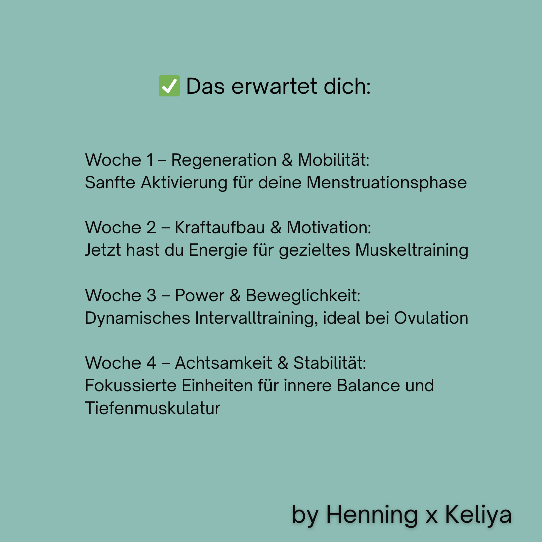 Zyklusgerechtes Training – 4 Wochen Programm