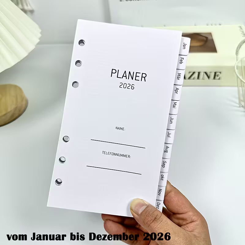 Planer Refill 2026 – Monats- & Wochenblätter | A6